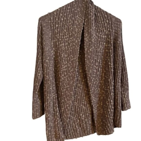 St John Sport Draped Cardigan Open Front Gray - Picture 1 of 7